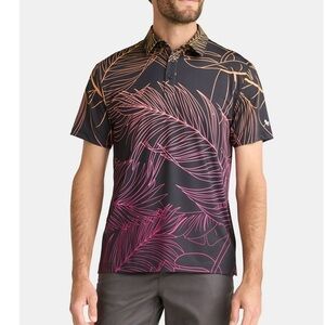Birdie Bound Men’s size Medium Black Neon Palms Golf Polo Shirt Birdiebound